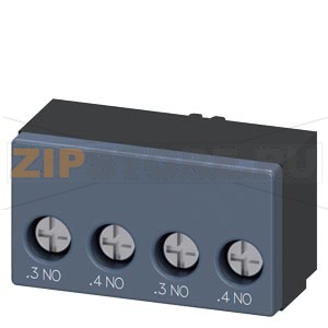 БЛОК-КОНТАКТ, 2 НО КОНТАКТS, ПОДКЛЮЧЕНИЕ ВСПОМОГАТЕЛЬНЫХ ПРОВОДНИКОВ: ВИНТОВЫЕ КЛЕММЫ, Siemens 3RA6911-1A 