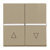 Механизм выключателя жалюзи кнопочный, без фиксации, двухмодульный, шампань ABB 2CLA224400N1901