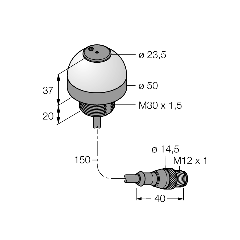 Маяк светодиодный со звуковым сигналом Turck K50LGRAL1YPQP 