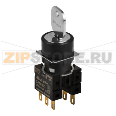 Переключатель селекторный с ключом, Ø отверстия: 16 мм Autonics S16KR-6DK2C 