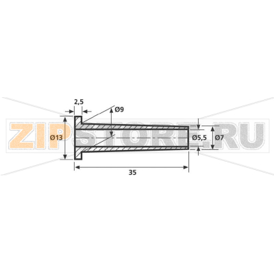 Вывод кабельный 5.5 мм, черный, 1 шт HellermannTyton HV2101-PVC-BK-M1 