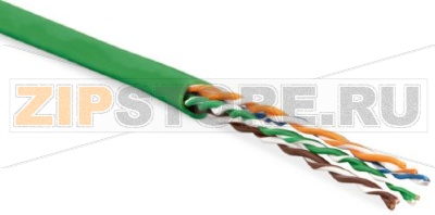 Hyperline UUTP4-C5E-P24-IN-LSZH-GN-100 (100 м) Кабель витая пара, неэкранированная U/UTP, категория 5e, 4 пары (24 AWG), многожильный (patсh), LSZH, нг(С)-HF, -20°C– +75°C, зеленый 