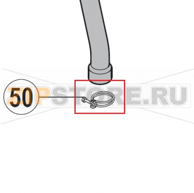 Hose clamp Hobart UXT-10A                                    Hose clamp Hobart UXT-10AЗапчасть на сборочном чертеже под номером: 50Название запчасти на немецком языке языке: Hose clamp Hobart UXT-10A