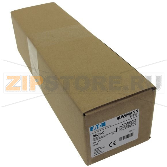 Держатель предохранителей, 63 A, AC 400 В, D02, 1P, IEC 2,5 Eaton FUSE-BASE-D02 1POL DIN HUT 63A 