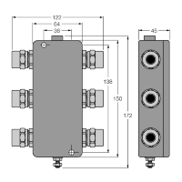 Коробка распределительная, 4 канала Turck JBBS-48-T415B/EX
