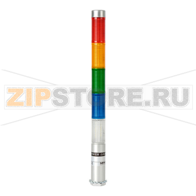 Колонна сигнальная c СИД модулем, светодиодная, алюминиевая, компактная, Ø: 25 мм, режим работы: постоянное/мигающее свечение Autonics PLDS-501-RYGBC 