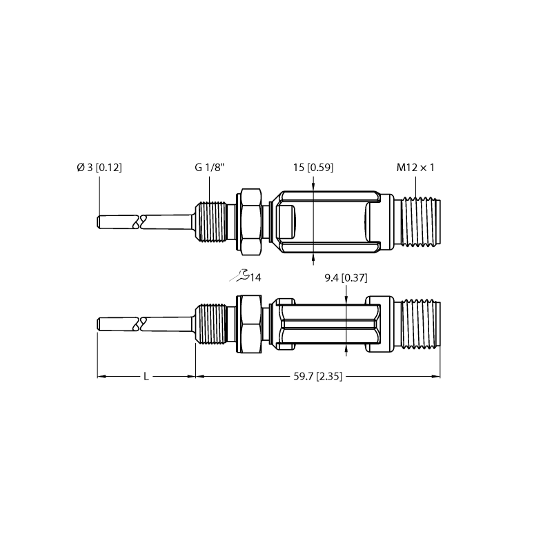 Датчик температуры Turck TTM100C-103A-G1/8-LI6-H1140-L013-50/100C 