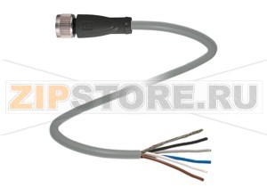 Кабель датчика-исполнительного устройства Cable socket, shielded V15-G-20M-PUR-ABG Pepperl+Fuchs Описание оборудованияFemale cordset, M12, 5-pin, shielded, PUR cable