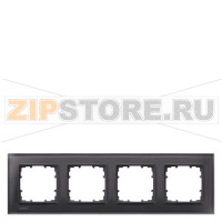 DELTA MIRO РАМКА 4-МЕСТН. СТЕКЛО ЧЕРНОЕ Siemens 5TG1204-2
