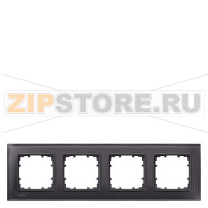 DELTA MIRO РАМКА 4-МЕСТН. СТЕКЛО ЧЕРНОЕ Siemens 5TG1204-2 