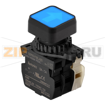 Выключатель кнопочный, Ø отверстия: 22/25 мм Autonics S2PRS-P3BLABL 