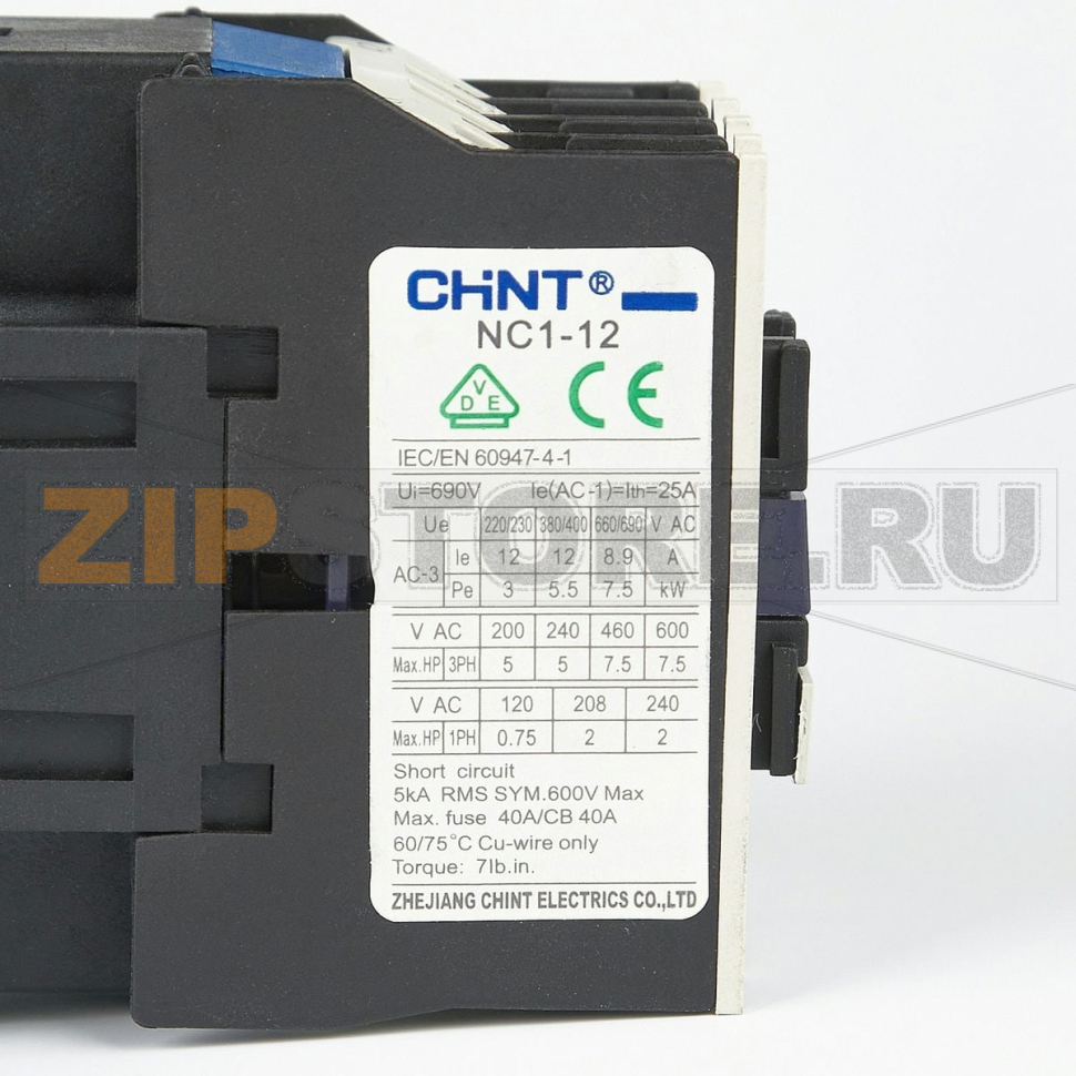 Контактор 12 А, 220 В, 5.5 кВт, 1НЗ Chint NC1-1201Z 
