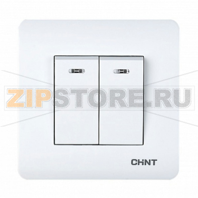 Выключатель проходной 10 А, 250 В, 2 клавиши Chint 715386 