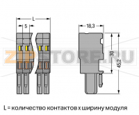1-проводниковая розетка; 4 mm; 4-пол.; 4,00 mm; серые, синие, желто-зеленые Wago 769-104/000-048