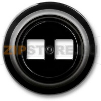 Накладка с суппортом для информационных разъёмов, чёрный фарфор ABB 2CHK291018C4301