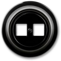 Накладка с суппортом для информационных разъёмов, чёрный фарфор ABB 2CHK291018C4301