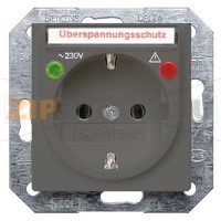 DELTA I-SYSTEM ЧЕРНЫЙ МЕТАЛЛИК РОЗЕТКА SCHUKO 10 DC/16A AC 250В C ЗАЩИТНЫМ КОНТАКТОМ C БЕЗРЕЗЬБОВЫМИ КОНТАКТНЫМИ ЗАЖИМАМИ С ЗАЩИТОЙ ОТ ПЕРЕНАПРЯЖЕНИЙ, ФУНКЦИОНАЛЬНЫМИ ИНДИКАТОРАМИ И ПОЛЕМ ДЛЯ НАДПИСИ ЭЛ.-МЕХ.ЧАСТЬ Siemens 5UB1926