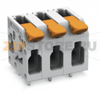 Клемма на печатную плату; рычаг; 4 mm; Шаг контактов 7,5 мм; 3-пол.; Push-in CAGE CLAMP®; 4,00 mm; серые Wago 2604-1303/000-016
