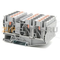 Клемма проходная Push-in, серая CHIKU RPV 10-TWIN