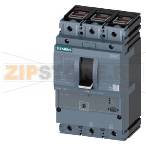 circuit breaker 3VA2 IEC frame 160 breaking capacity class  E Icu=200 kA @ 415 V 3-pole motor starter protection ETU310M, I, In=100A short circuit protection Ii=3...15 x In cable connection Siemens 3VA2110-0MS36-0AA0 