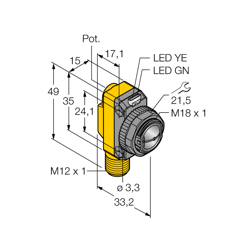 Датчик фотоэлектрический Turck QS18VN6CV45Q8 