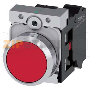 КНОПКА, 22MM, КРУГЛАЯ, МЕТАЛЛИЧЕСКАЯ ГЛЯНЦЕВАЯ, КРАСНАЯ, ПЛОСКАЯ КНОПКА, КОНТАКТЫ МГНОВЕННОГО ДЕЙСТВИЯ, С ДЕРЖАТЕЛЕМ, 1NC,  ПРУЖИННЫЕ КЛЕММЫ, С ГРАВИРОВКОЙ ЛАЗЕРОМ, UPPER CASE Siemens 3SU1150-0AB20-3CA0-Z&amp;nbsp;Y11 