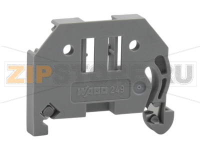 Безвинтовой оконечный стопор; шириной 6 мм; для DIN-рейки 35 x 15 и 35 x 7,5; серые Wago 249-116 