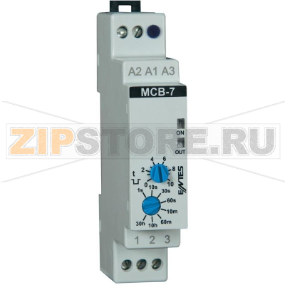 Реле времени 230 В/AC, 24 В/DC, 24 В/AC, 0.1 с-30 ч, 1 шт Entes MCB-7 