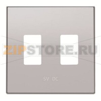 Накладка для 2хUSB зарядного устройства, серебристый алюминий ABB 2CLA858530A1301