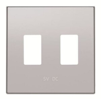 Накладка для 2хUSB зарядного устройства, серебристый алюминий ABB 2CLA858530A1301