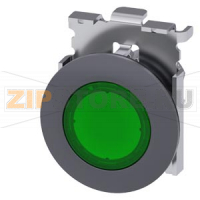 ЭЛЕМЕНТ СВЕТОВОГО ИНДИКАТОР С ЗЕЛЁНЫМ РАССЕИВАТЕЛЕМ, 30MM, КРУГЛ., МЕТАЛЛ МАТОВЫЙ, ПЛОСКОЕ ФРОНТАЛЬНОЕ КОЛЬЦО, С МАРКИРОВКОЙ ЛАЗЕРОМ, ПЕРВЫЕ БУКВЫ СЛОВ - ВЕРХНИЙ РЕГИСТР, ДАЛЕЕ - НИЖНИЙ РЕГИСТР Siemens 3SU1061-0JD40-0AA0-Z&nbsp;Y15