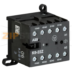 Миниконтактор K6-22-Z, 3 А, 400 В, AC3, катушка: 24 В/AC ABB GJH1211001R0221 