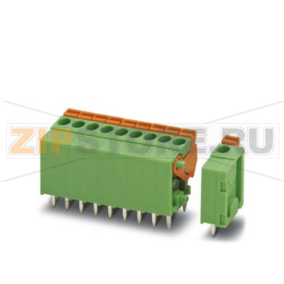 Клеммы для печатного монтажа Phoenix Contact FFKDSA1/V-3,81-13 Номинальный ток: 12 А, Номинальное напряжение: 160 В, Размер шага: 3,81 мм, Полюсов: 13, Тип подключения: Пружинные зажимы, Монтаж: пайка, Направление подключения, проводник / печатная плата: 90 °.Минимальный заказ: 50 шт.Упаковка: 50 шт.