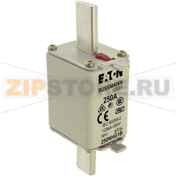 Предохранитель, 250 A, AC 500 В, 120 кА, NH1, gL/gG, IEC Eaton NH FUSE 250A 500V GG/GL SIZE 1 