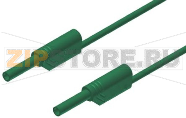Провод тестовый 0.5 м, 10 A, 1000 В/AC/DC, зеленый Hirschmann 975695704 