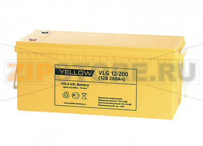 Yellow VLG 12-200 Solar Аккумуляторы данной серии разработаны специально для решений с высокой цикличностью
разряда и заряда для применения в экстремальных условиях (АКБ) VLG 12-200 Solar Напряжение - 12 В; Емкость - 200 Ач; Габариты: длина 522 мм, ширина 238 мм, высота 218 мм, вес: 60 кг