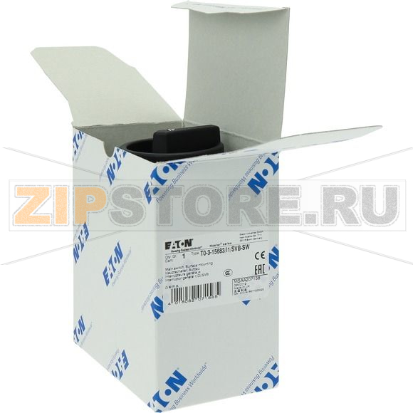Выключатели главные, T0, 20 A, 3 модуля, 3-полюсн Eaton T0-3-15683/I1/SVB-SW 