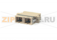 Hyperline FA-P11Z-DSC/DSC-N/BK-BG Оптический проходной адаптер SC/PC-SC/PC, MM, duplex, корпус пластиковый, бежевый, черные колпачки