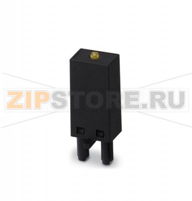 Штекерный модуль с безынерционным диодом и желтым светодиодом Phoenix Contact LDP- 48- 60DC устанавливается на PR1 и PR2, полярность: A1+, A2-, входное напряжение: 48 - 60 В постоян. тока ± 20 %.Минимальный заказ: 10 шт.Упаковка: 10 шт.