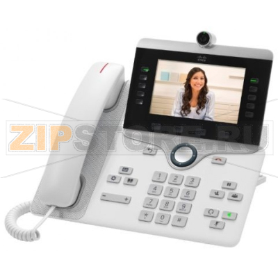 IP-телефон 48 В/DC, 2xGE, 5xSIP, Wi-Fi, 800x400 пкс, белый Cisco CP-8865-W-K9= 