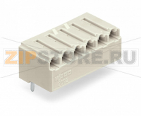 Розетка под пайку THT; 0.4 x 1.3 mm solder pin; угловые; Шаг контактов 5 мм; 4-пол.; светло-серые Wago 2092-1324