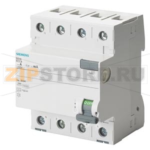 УСТРОЙСТВО ЗАЩИТНОГО ОТКЛЮЧЕНИЯ ТИП AC 25/4 30MA 4МОД. N-СЛЕВА Siemens 5SV4342-0KL 