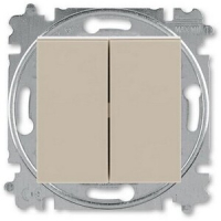 Выключатель двухклавишный, кофе макиато/белый ABB 2CHH590545A6018