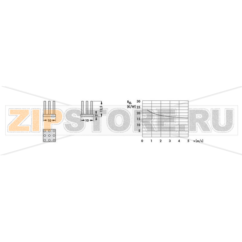 Радиатор 26.3 К/Вт, 10x10x12.5 мм Fischer Elektronik ICK S 10x10x12,5 