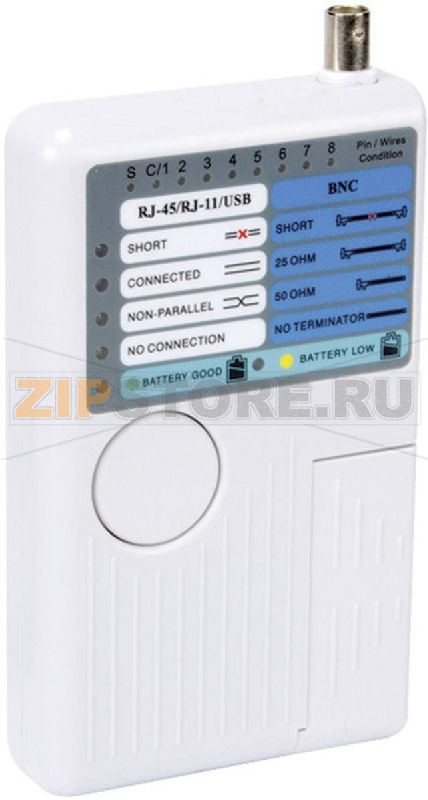 Тестер для USB-A, USB-B, BNC, RJ45, RJ12 Velleman VTLAN7 