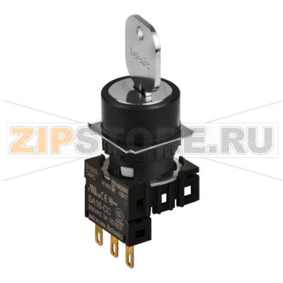 Переключатель селекторный с ключом, Ø отверстия: 16 мм Autonics S16KR-6DKC 