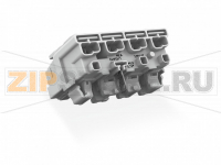 Lighting connector; push-button, external; for Linect®; with direct ground contact; 1/L-2/L-PE-N; 4-pole; Cod. A; Lighting side: for solid conductors; Inst. side: for all conductor types; max. 2.5 mm; Surrounding air temperature: max 85°C (T85); 2,50 mm