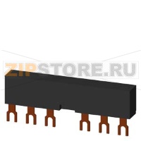 3-фазная шинка, модульное расстояние 55 mm, для 2 автоматических выключателей + аксессуары Siemens 3RV1915-2AB