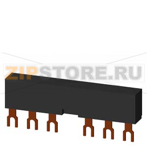 3-фазная шинка, модульное расстояние 55 mm, для 2 автоматических выключателей + аксессуары Siemens 3RV1915-2AB 