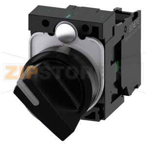 тумблер, с подсветкой, 22 мм, кругл., пластмасса, цвет: черный, рычаг, короткий, 2 положения переключателя O-I, с фиксацией, 10:30 ч/13:30 ч, с держателем, 1 НО, винтовой зажим Siemens 3SU1100-2BF10-1BA0 